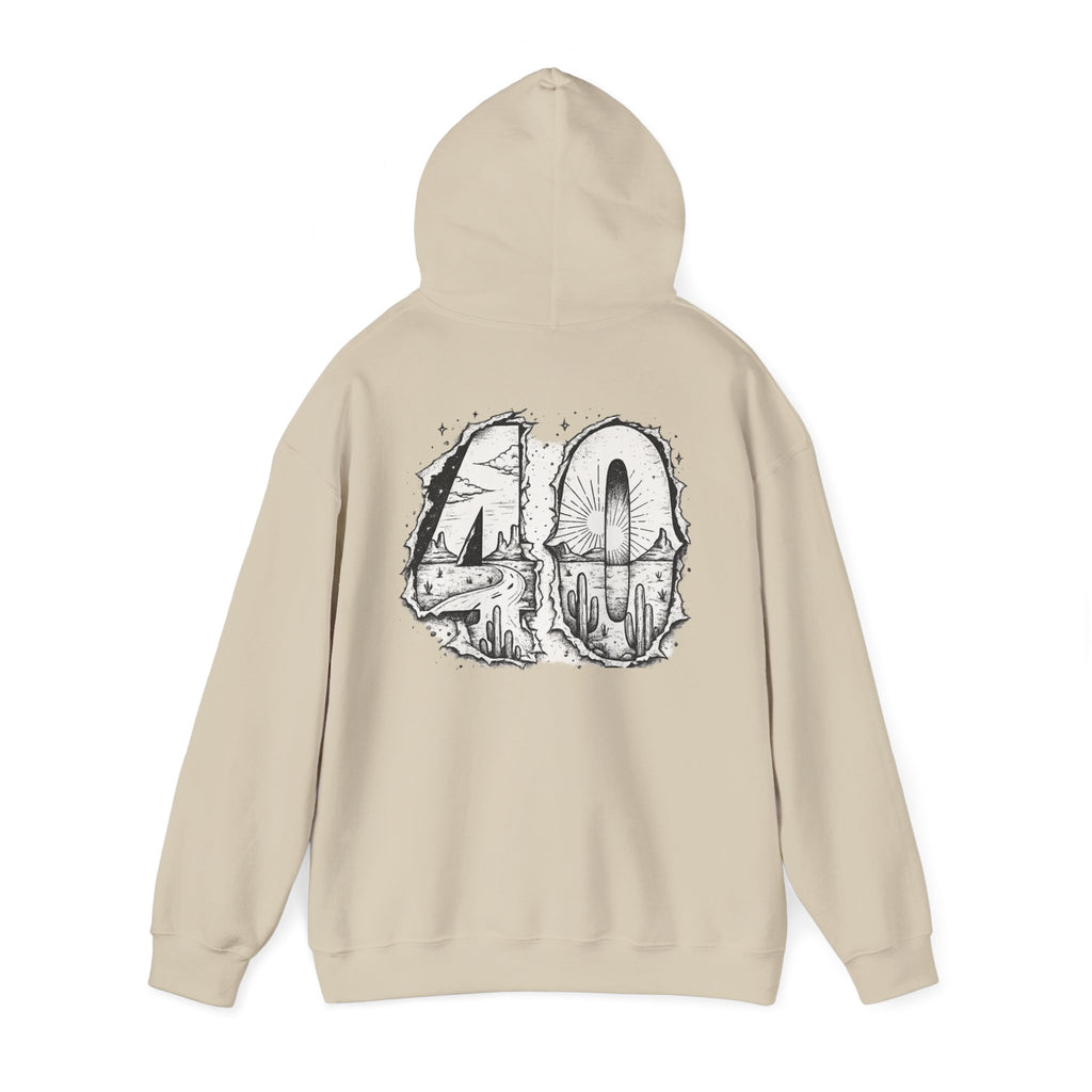 Matthew 4:1 Hoodie | 40 Illustration Back Scripture Sweatshirt