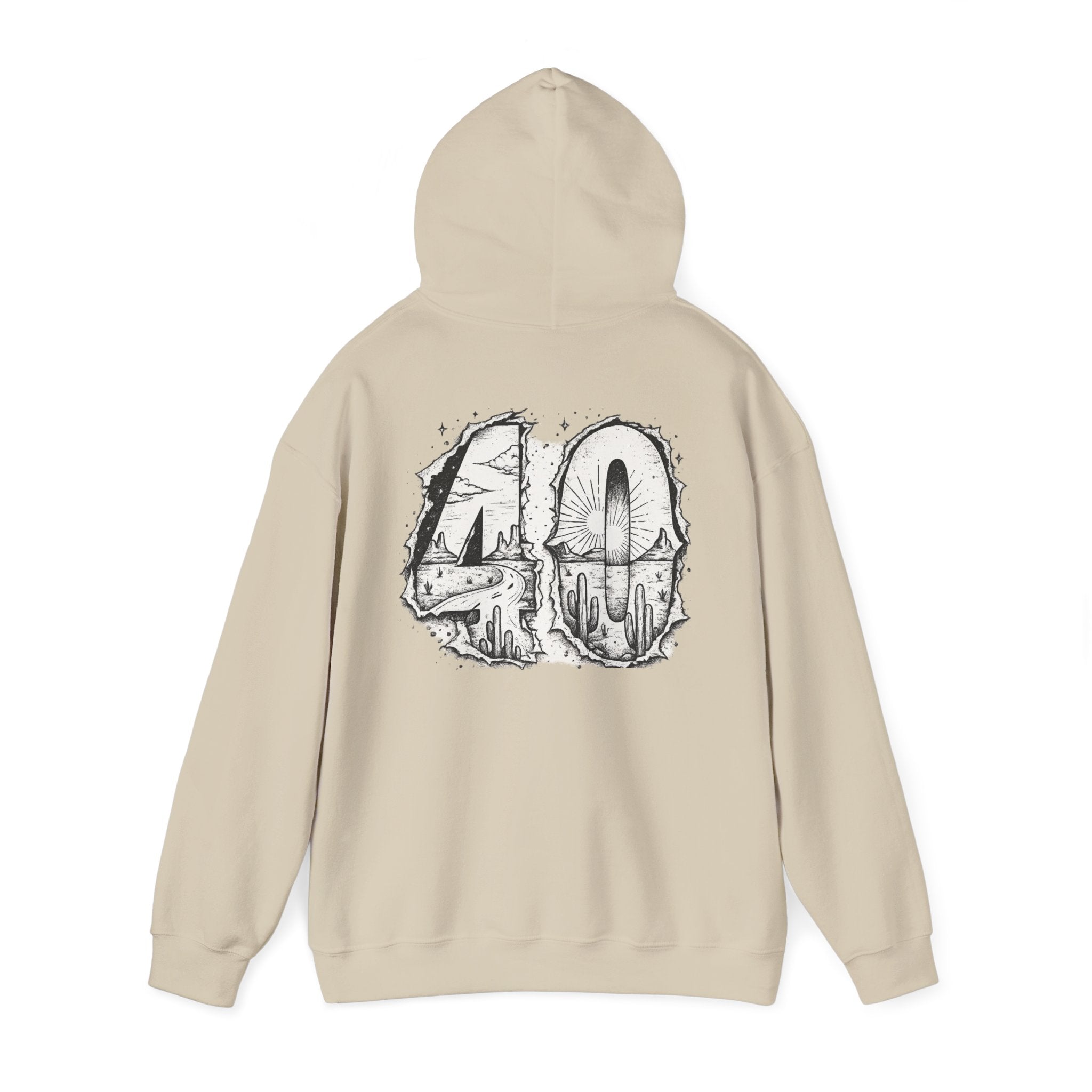 Matthew 4:1 Hoodie | 40 Illustration Back Scripture Sweatshirt