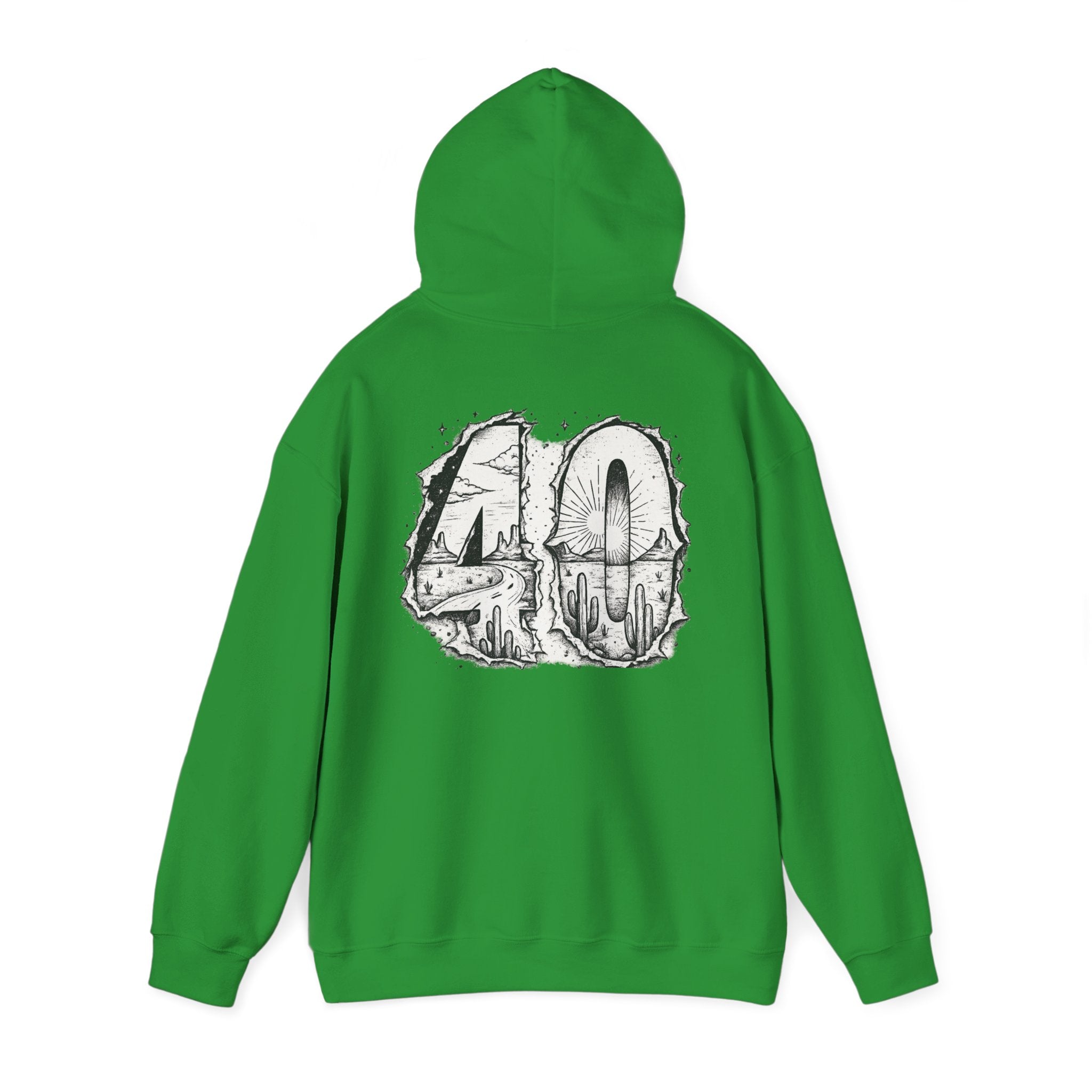 Matthew 4:1 Hoodie | 40 Illustration Back Scripture Sweatshirt
