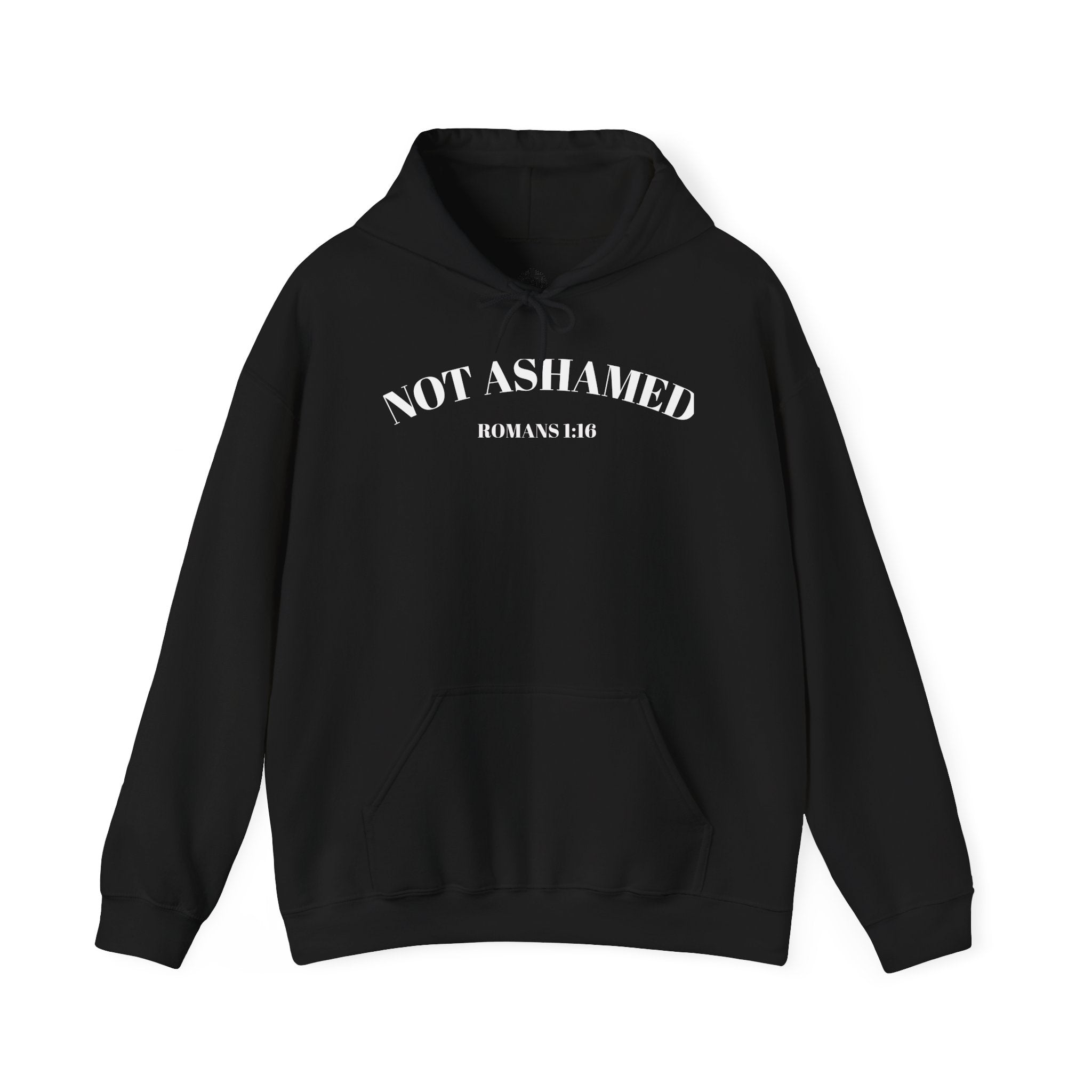 Not Ashamed Hoodie – Christian Cross Sweatshirt with Romans 1:16 Bible Verse