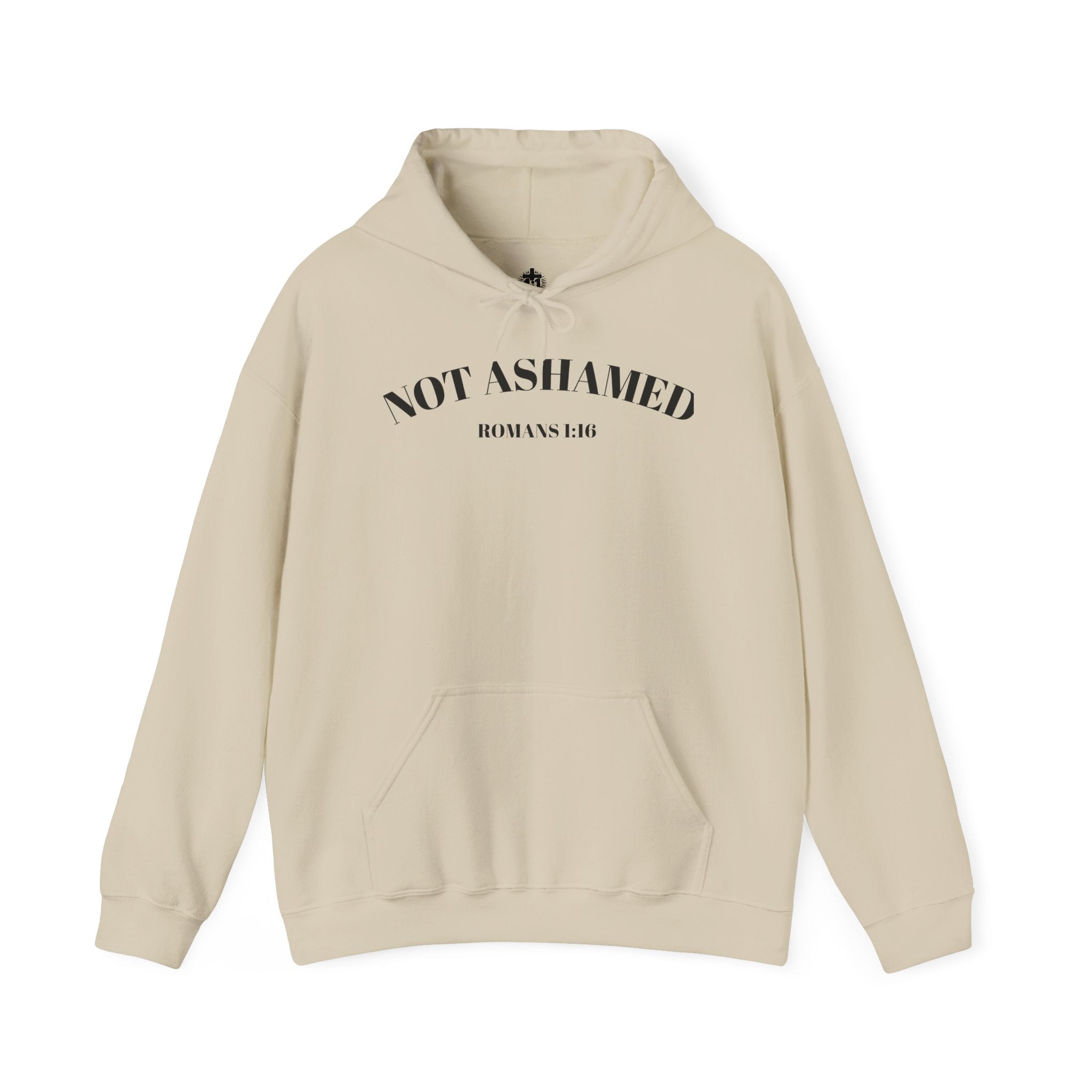 Not Ashamed Hoodie – Christian Cross Sweatshirt with Romans 1:16 Bible Verse
