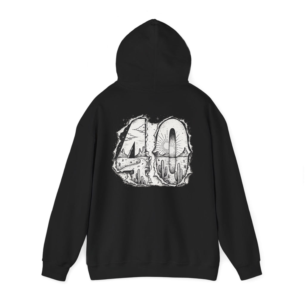 Matthew 4:1 Hoodie | 40 Illustration Back Scripture Sweatshirt