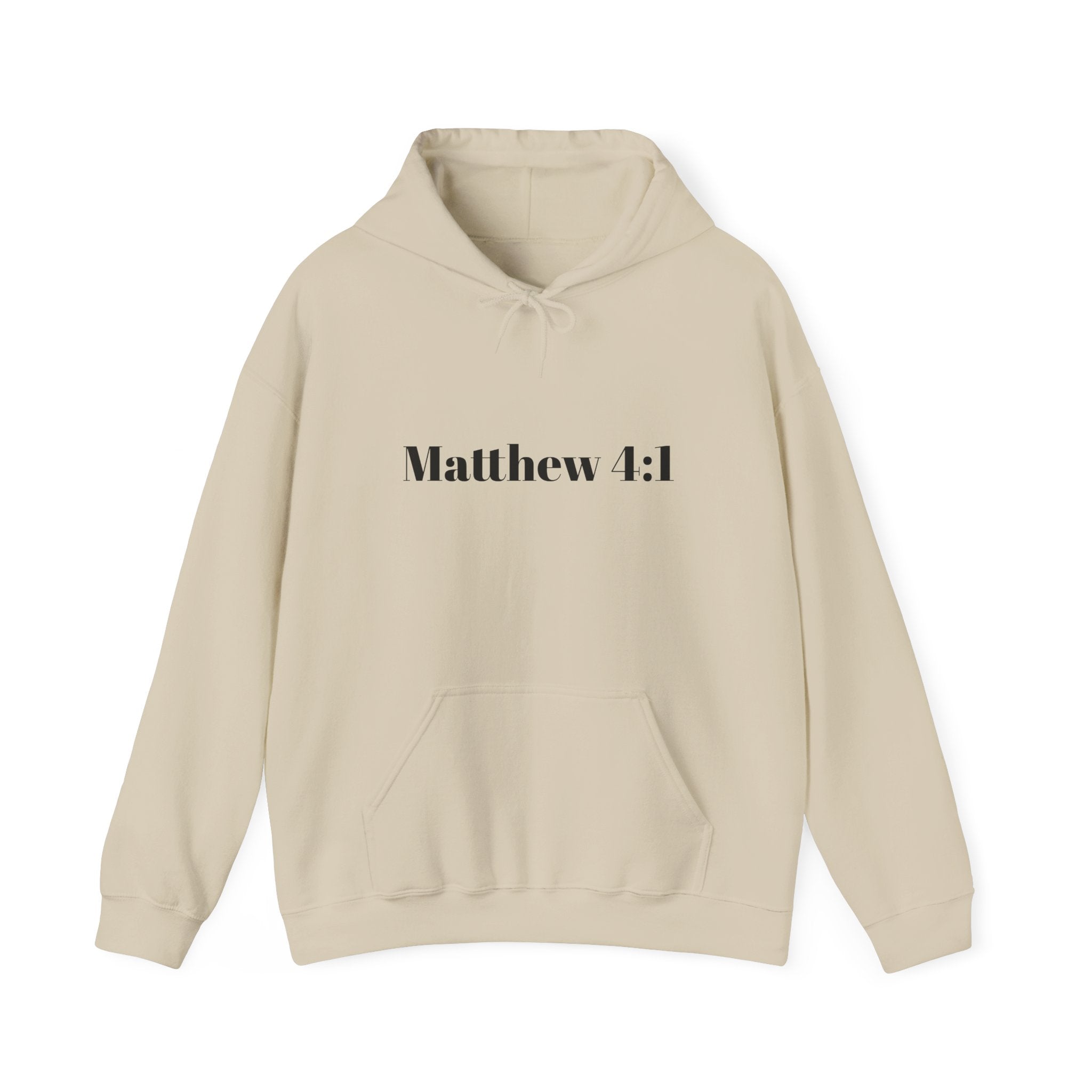 Matthew 4:1 Hoodie | 40 Illustration Back Scripture Sweatshirt