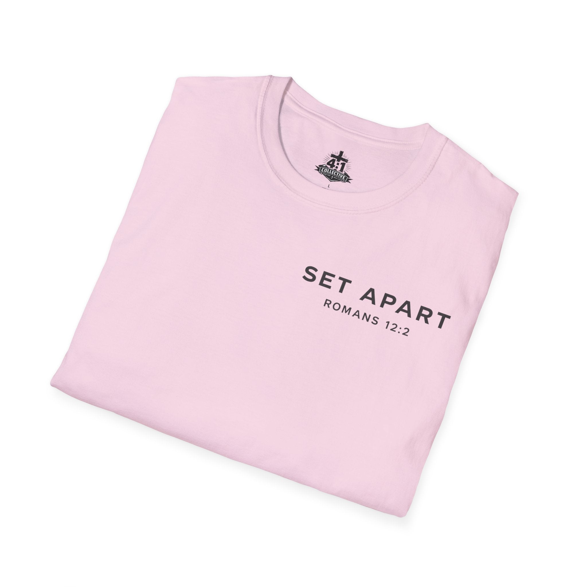 Set Apart T-Shirt – "Be Transformed" Romans 12:2 Christian Tee