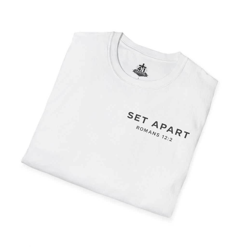 Set Apart T-Shirt – "Be Transformed" Romans 12:2 Christian Tee