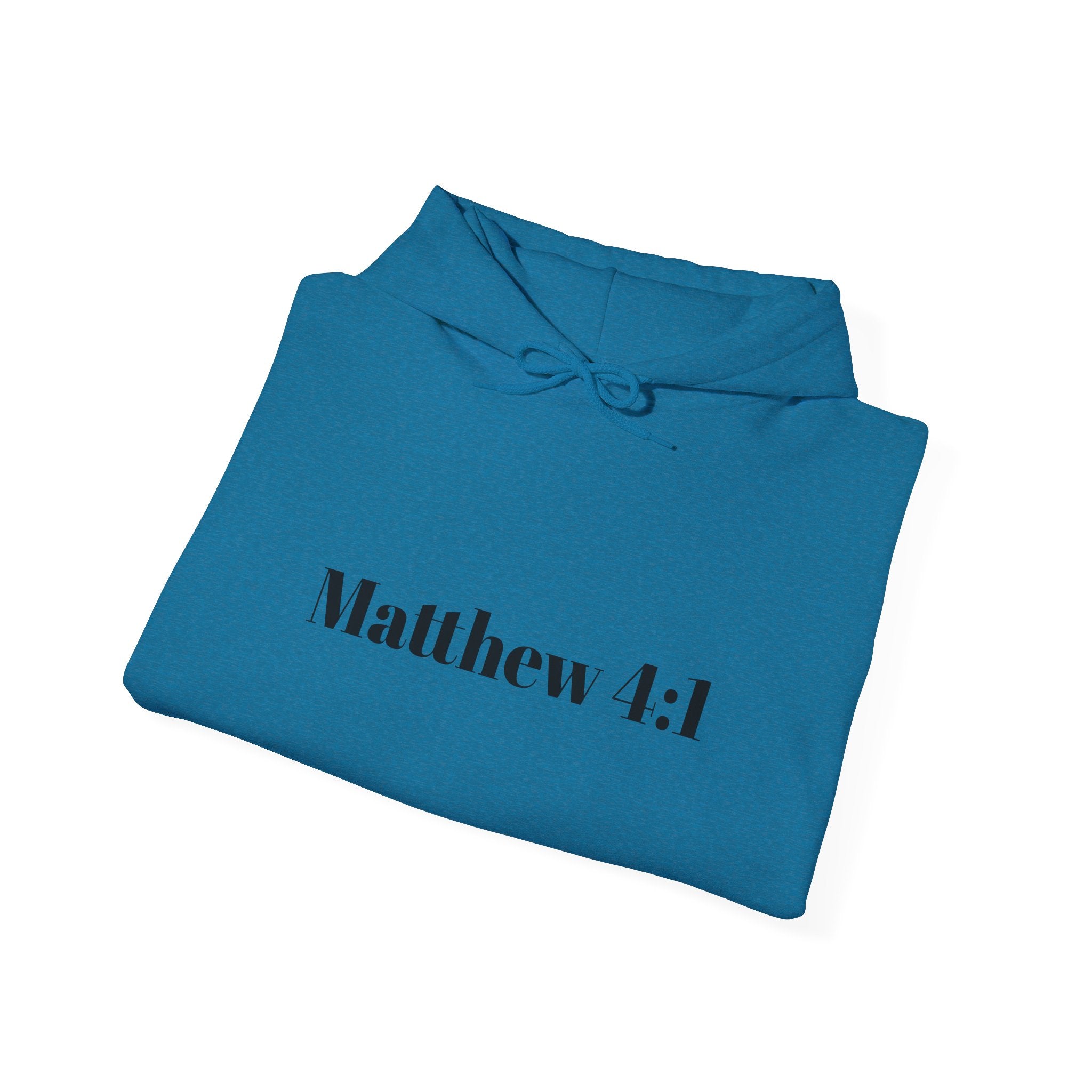 Matthew 4:1 Hoodie | 40 Illustration Back Scripture Sweatshirt