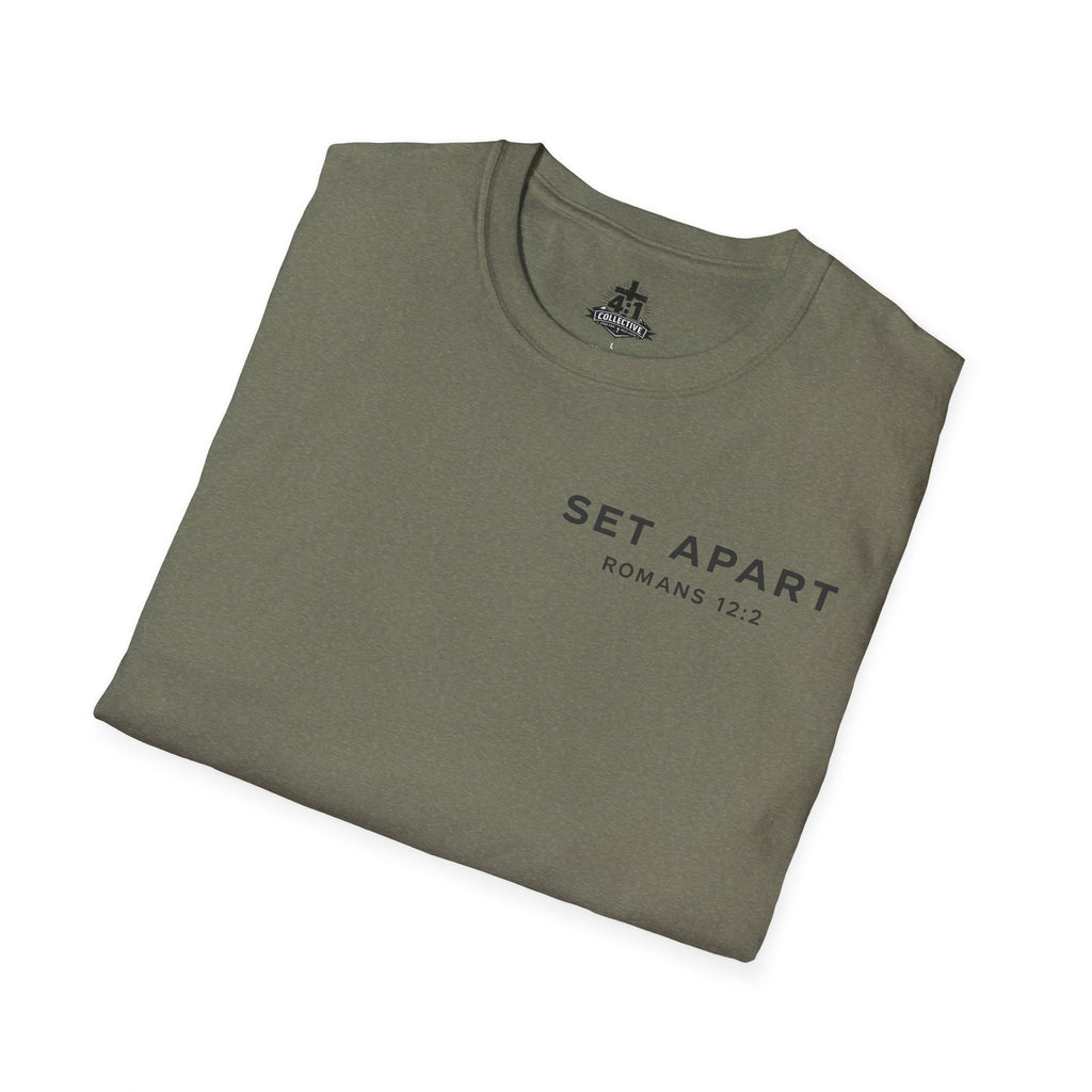Set Apart T-Shirt – "Be Transformed" Romans 12:2 Christian Tee