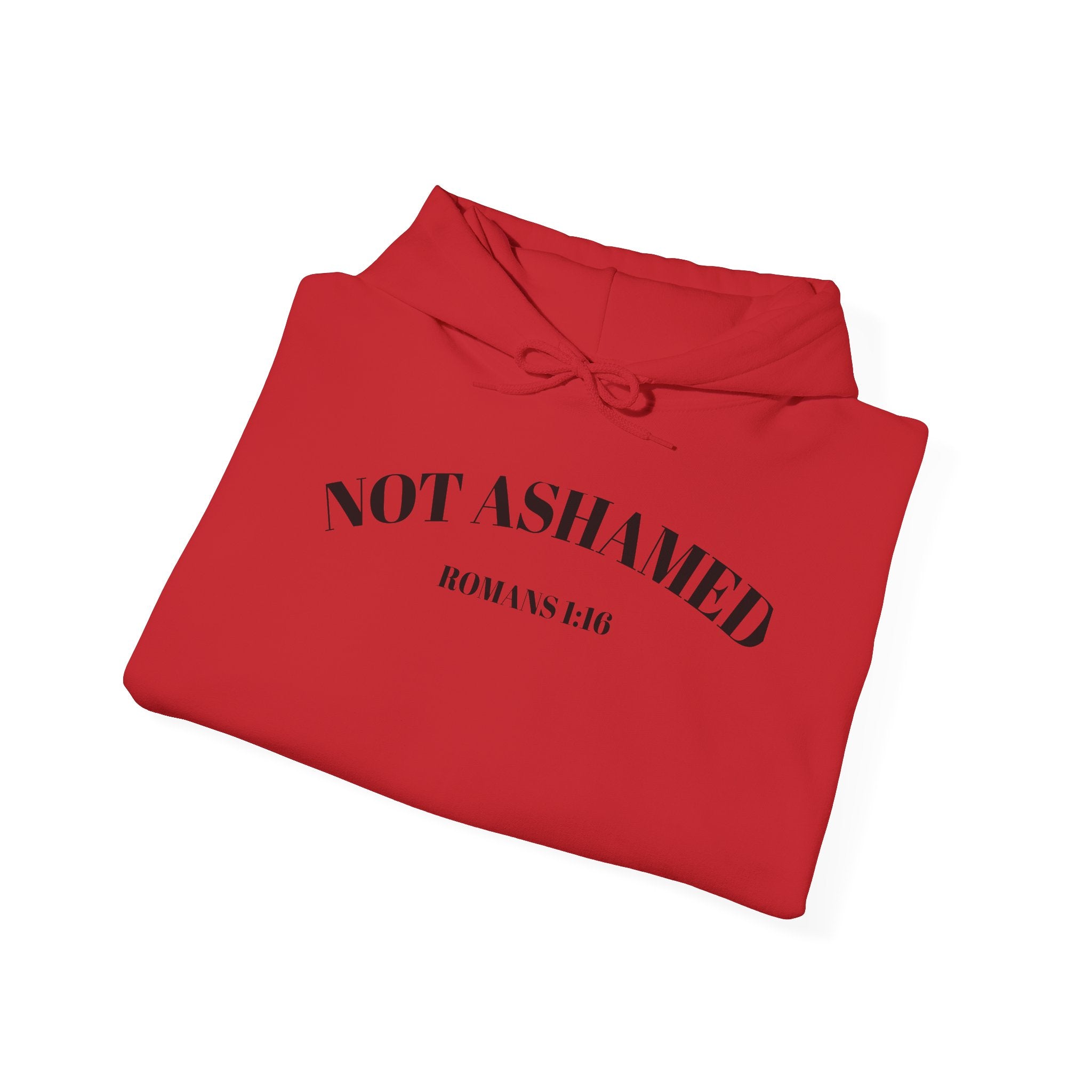 Not Ashamed Hoodie – Christian Cross Sweatshirt with Romans 1:16 Bible Verse
