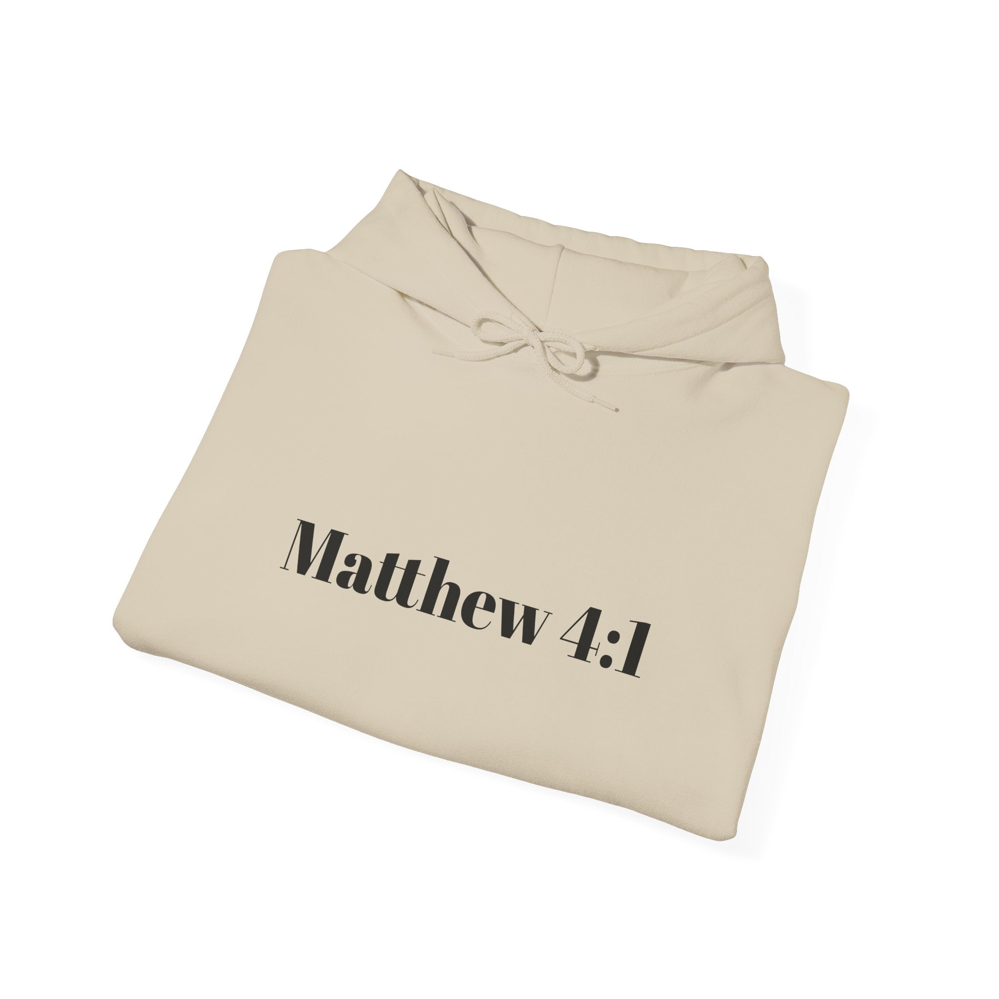 Matthew 4:1 Hoodie | 40 Illustration Back Scripture Sweatshirt