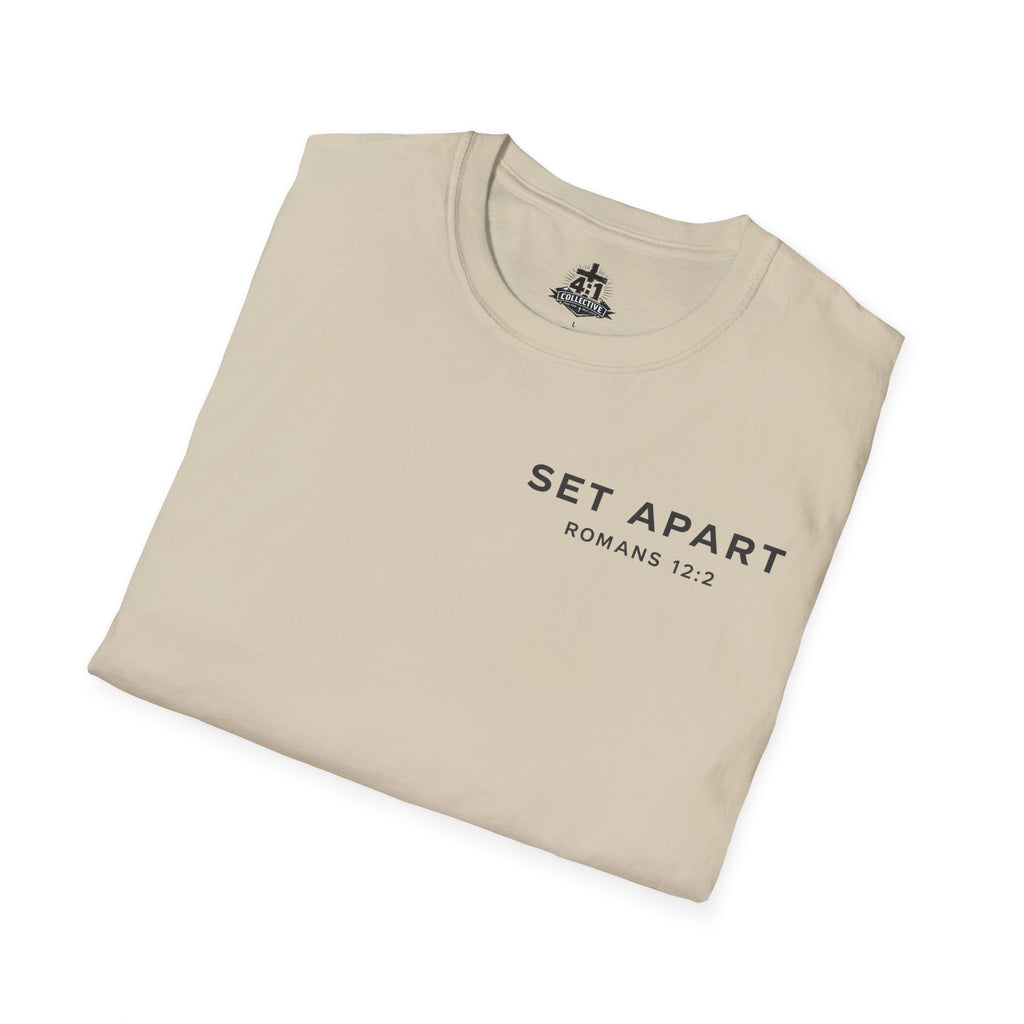Set Apart T-Shirt – "Be Transformed" Romans 12:2 Christian Tee