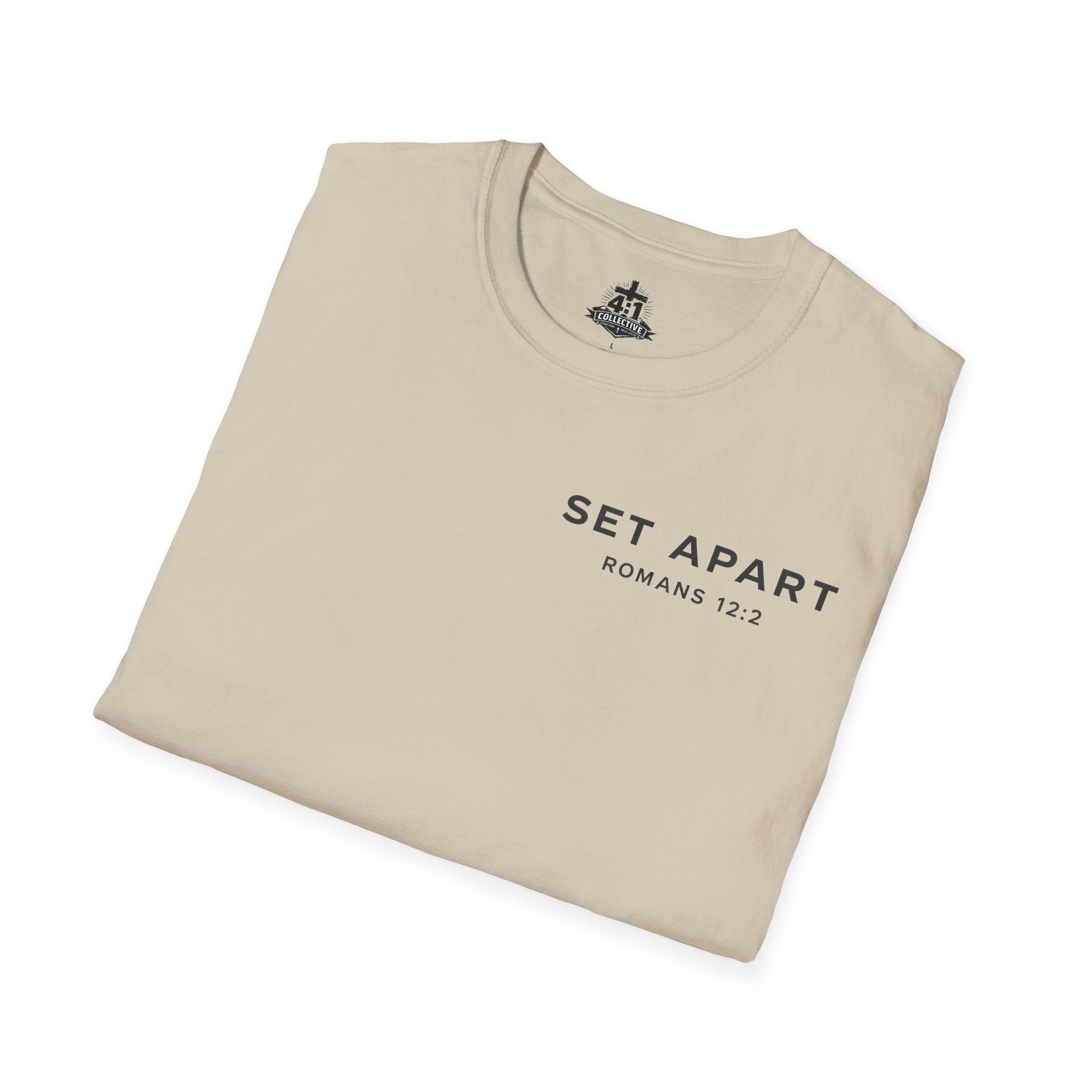 Set Apart T-Shirt – "Be Transformed" Romans 12:2 Christian Tee
