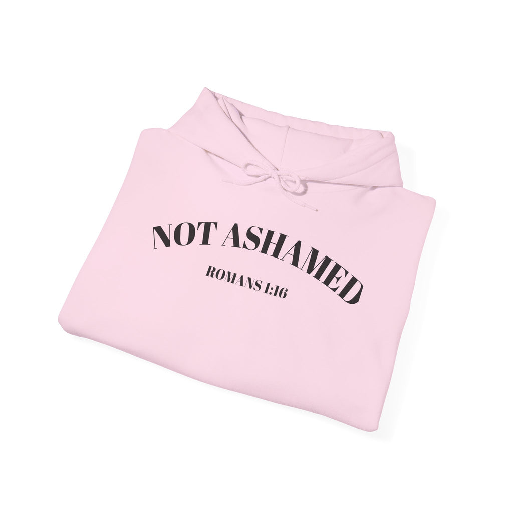 Not Ashamed Hoodie – Christian Cross Sweatshirt with Romans 1:16 Bible Verse