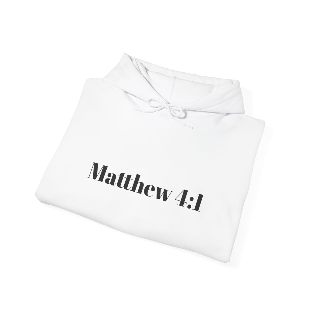 Matthew 4:1 Hoodie | 40 Illustration Back Scripture Sweatshirt