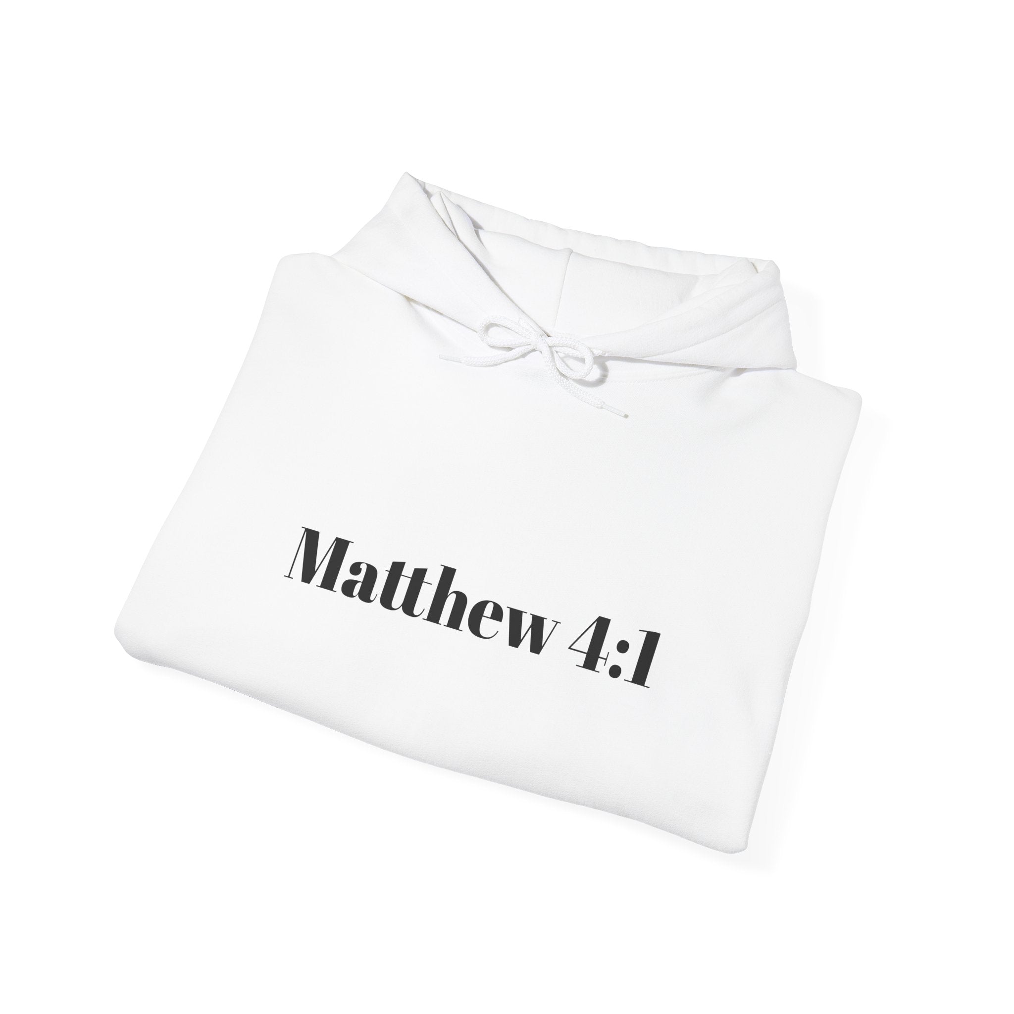 Matthew 4:1 Hoodie | 40 Illustration Back Scripture Sweatshirt