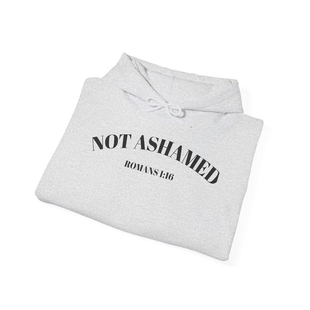 Not Ashamed Hoodie – Christian Cross Sweatshirt with Romans 1:16 Bible Verse