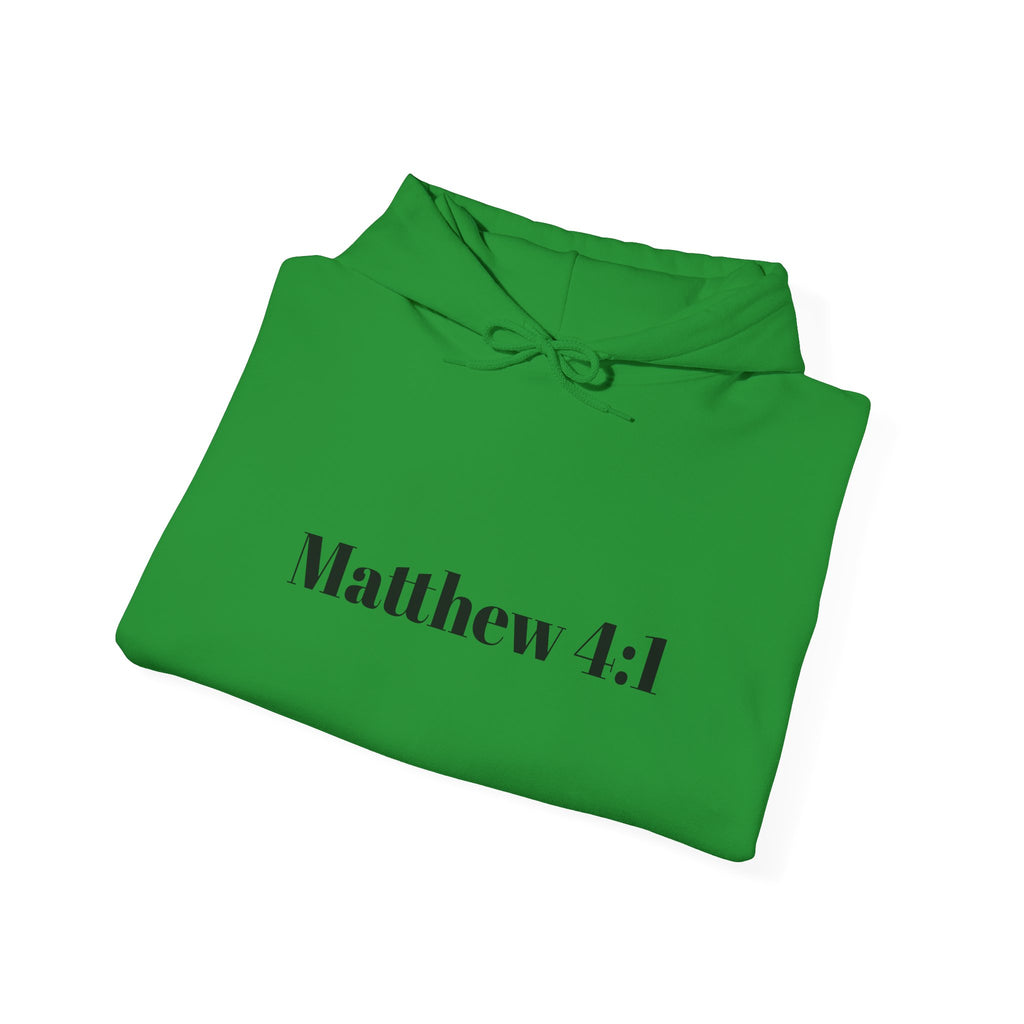 Matthew 4:1 Hoodie | 40 Illustration Back Scripture Sweatshirt