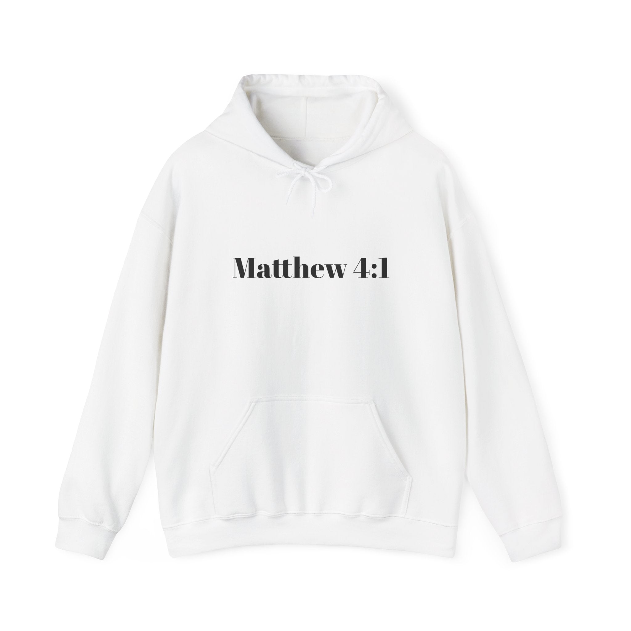 Matthew 4:1 Hoodie | 40 Illustration Back Scripture Sweatshirt