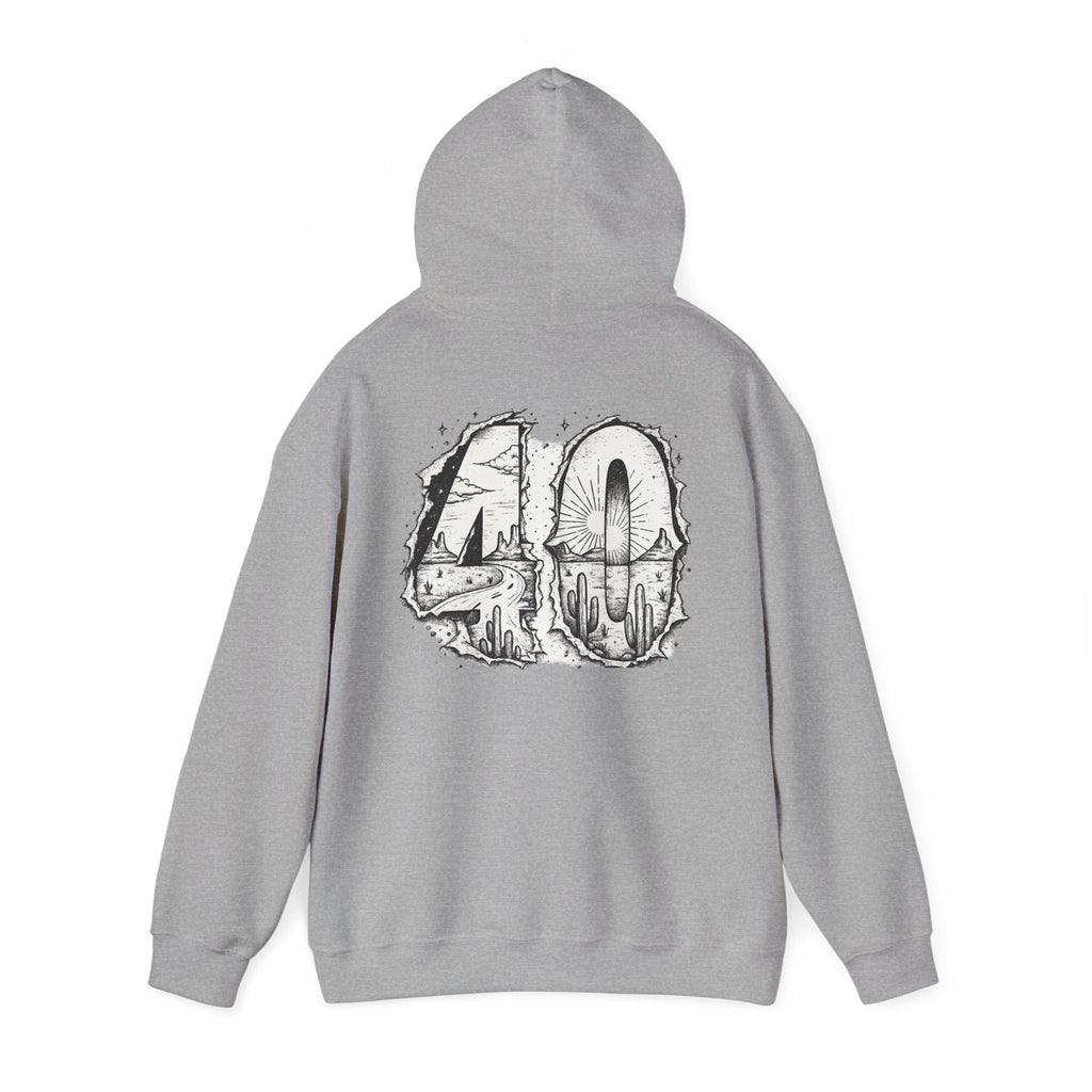 Matthew 4:1 Hoodie | 40 Illustration Back Scripture Sweatshirt