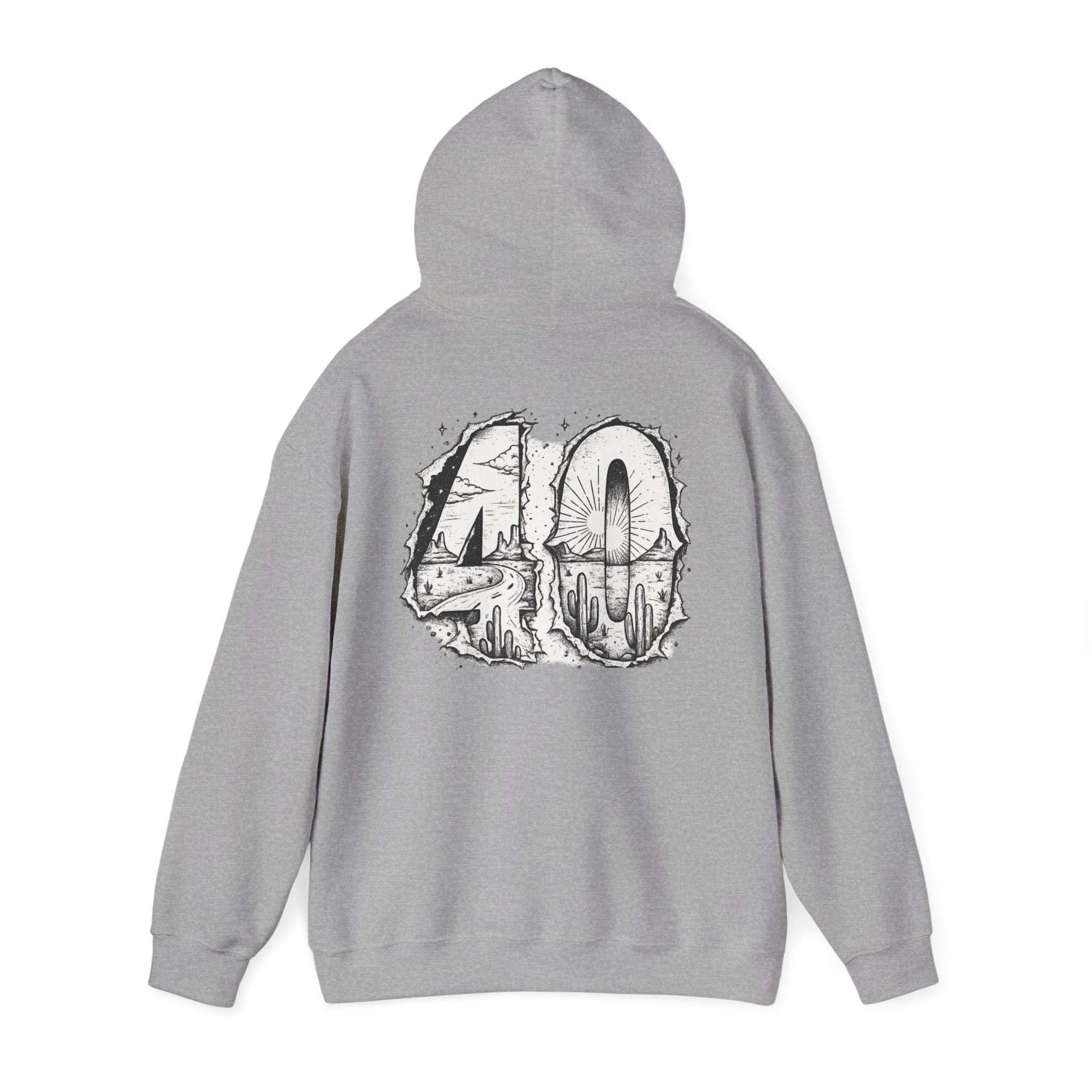 Matthew 4:1 Hoodie | 40 Illustration Back Scripture Sweatshirt