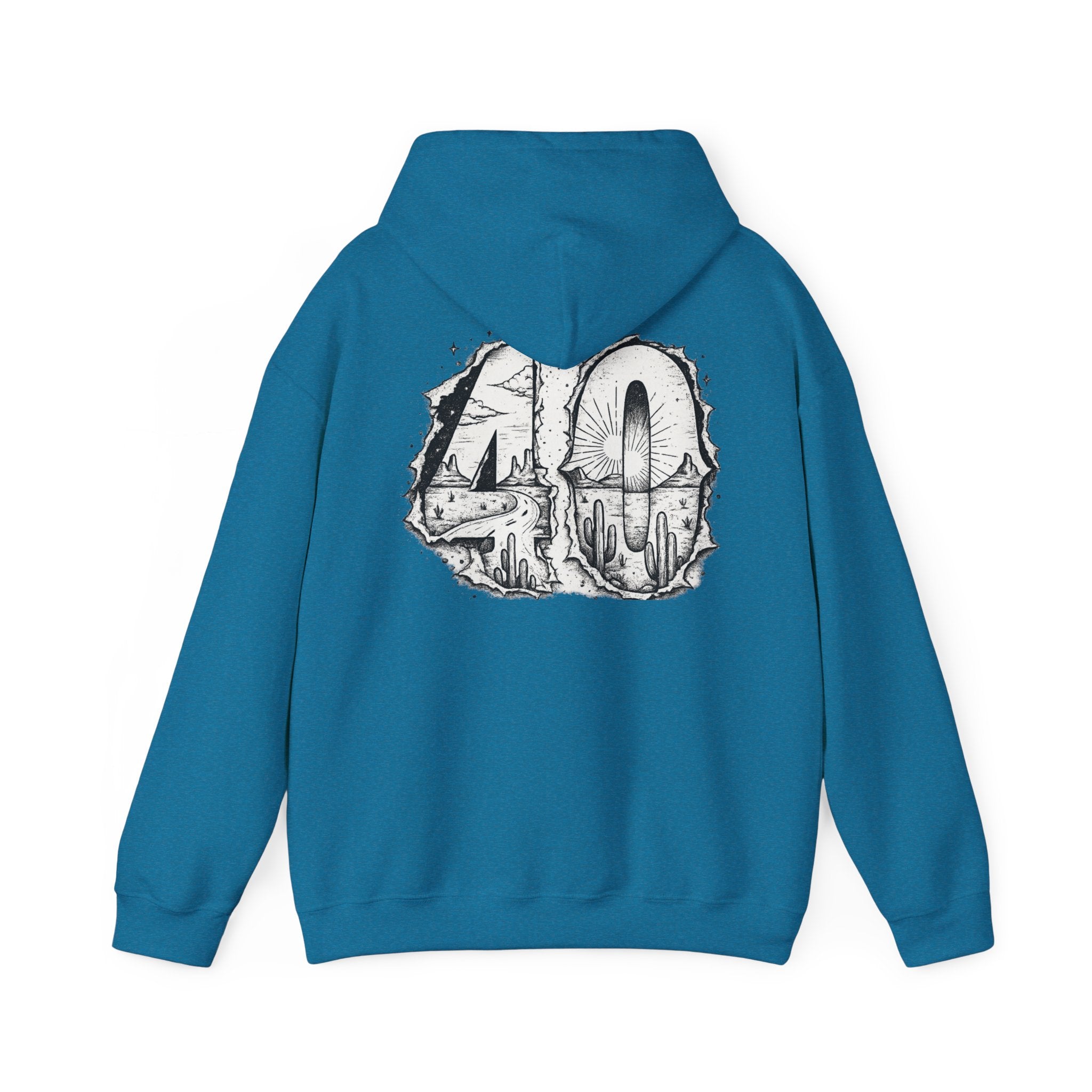 Matthew 4:1 Hoodie | 40 Illustration Back Scripture Sweatshirt