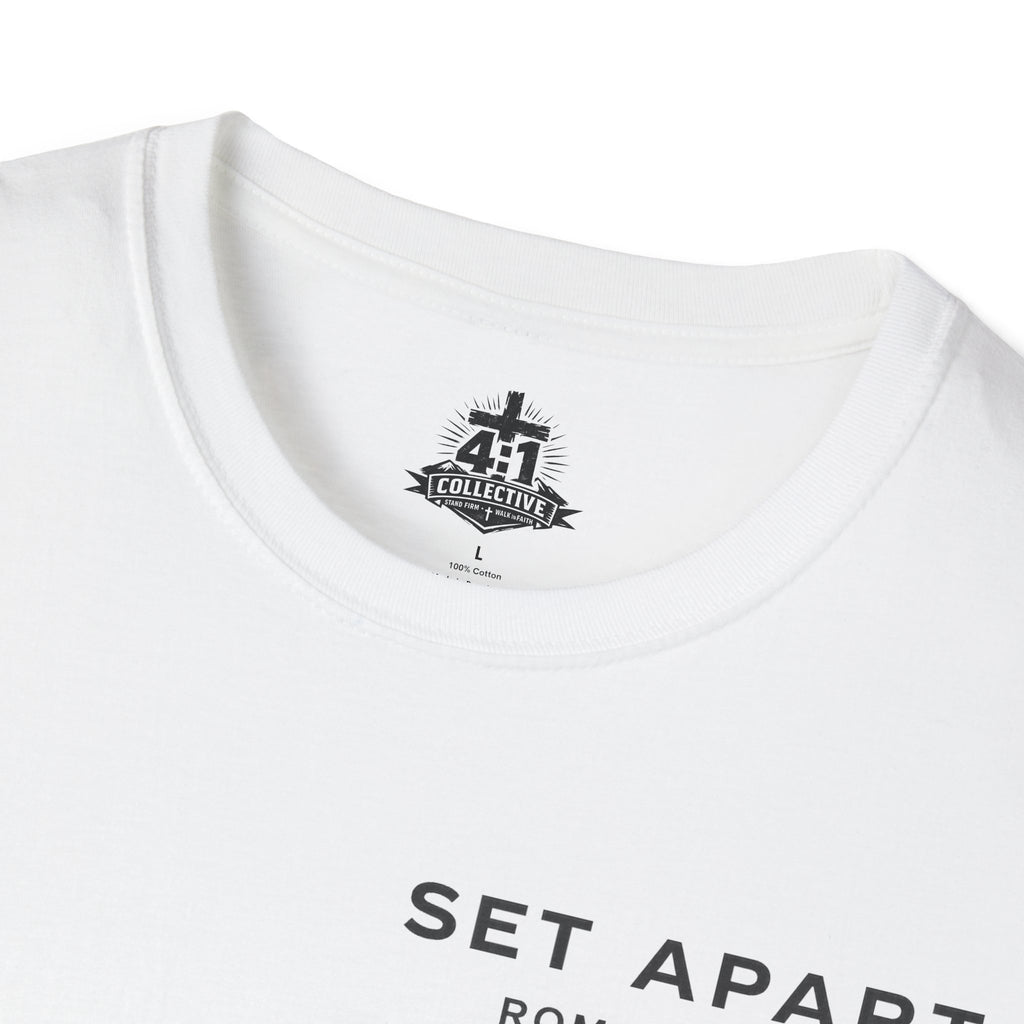 Set Apart T-Shirt – "Be Transformed" Romans 12:2 Christian Tee
