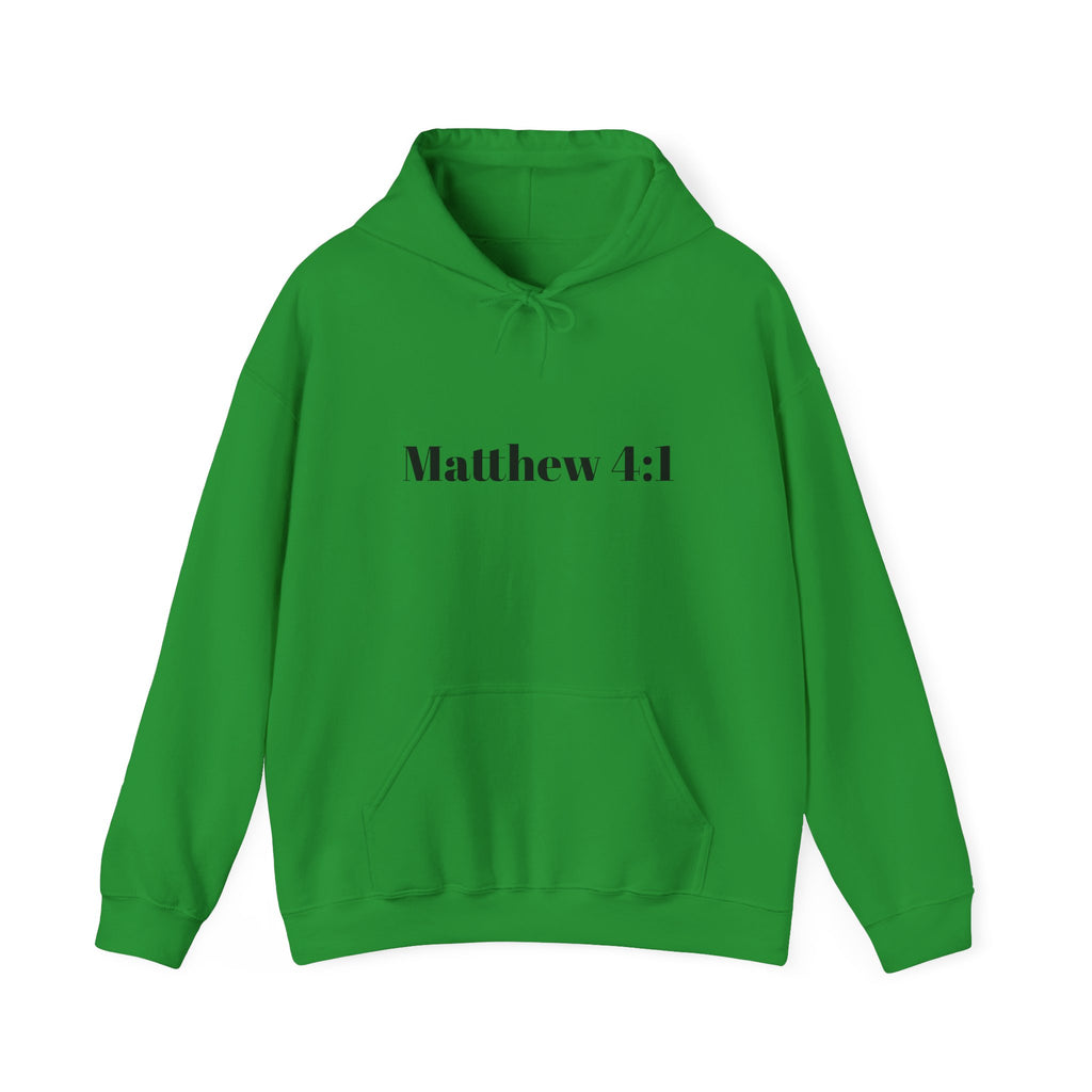 Matthew 4:1 Hoodie | 40 Illustration Back Scripture Sweatshirt