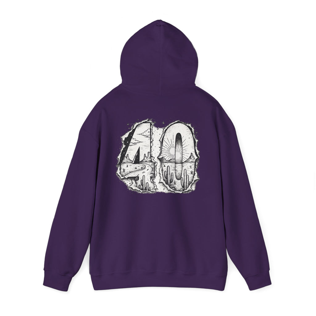Matthew 4:1 Hoodie | 40 Illustration Back Scripture Sweatshirt