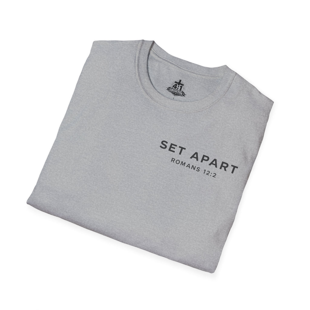 Set Apart T-Shirt – "Be Transformed" Romans 12:2 Christian Tee