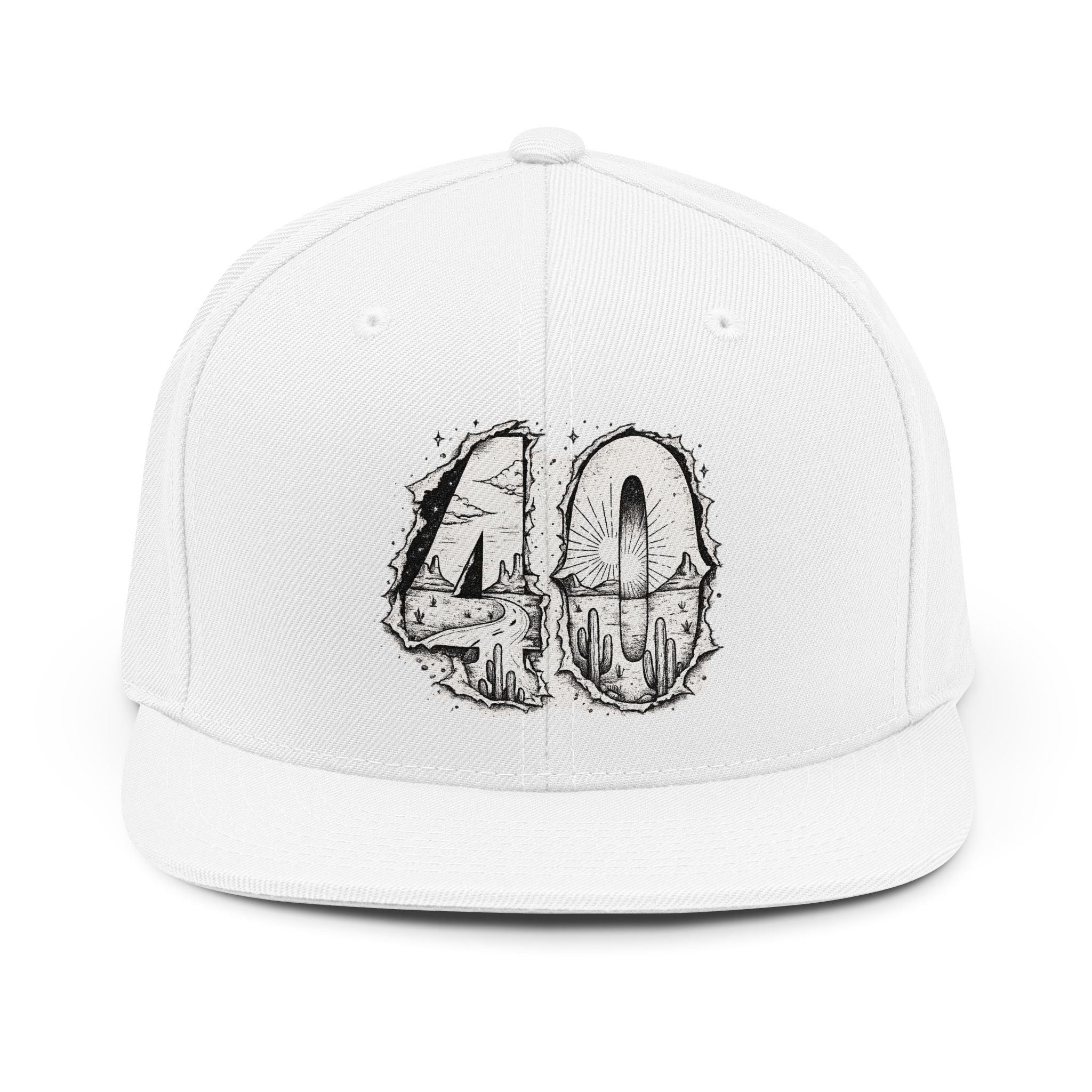40 Vintage Skull Snapback Hat — Retro Grunge Number Cap