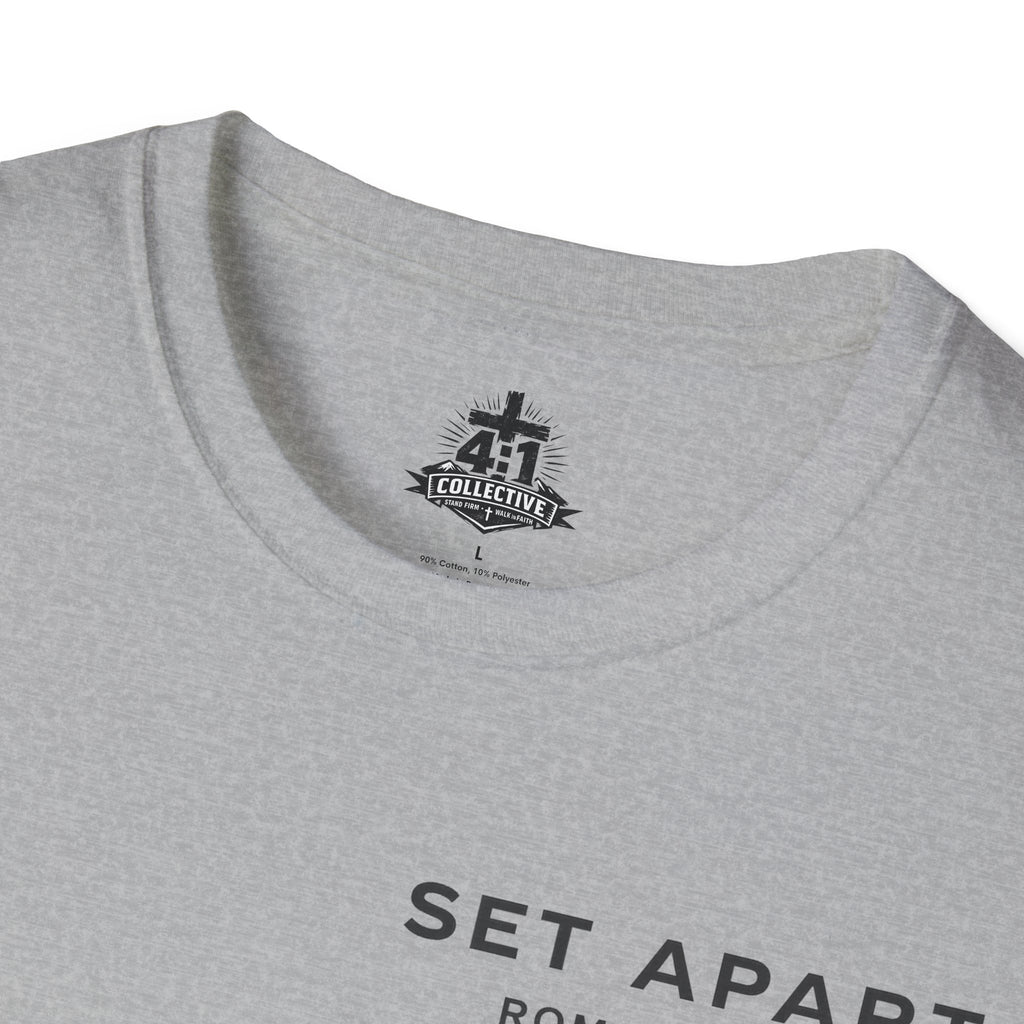 Set Apart T-Shirt – "Be Transformed" Romans 12:2 Christian Tee