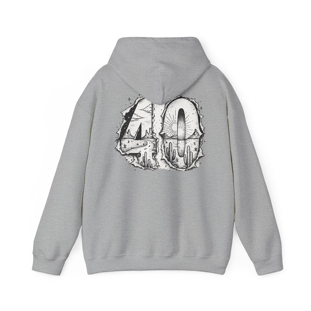 Matthew 4:1 Hoodie | 40 Illustration Back Scripture Sweatshirt