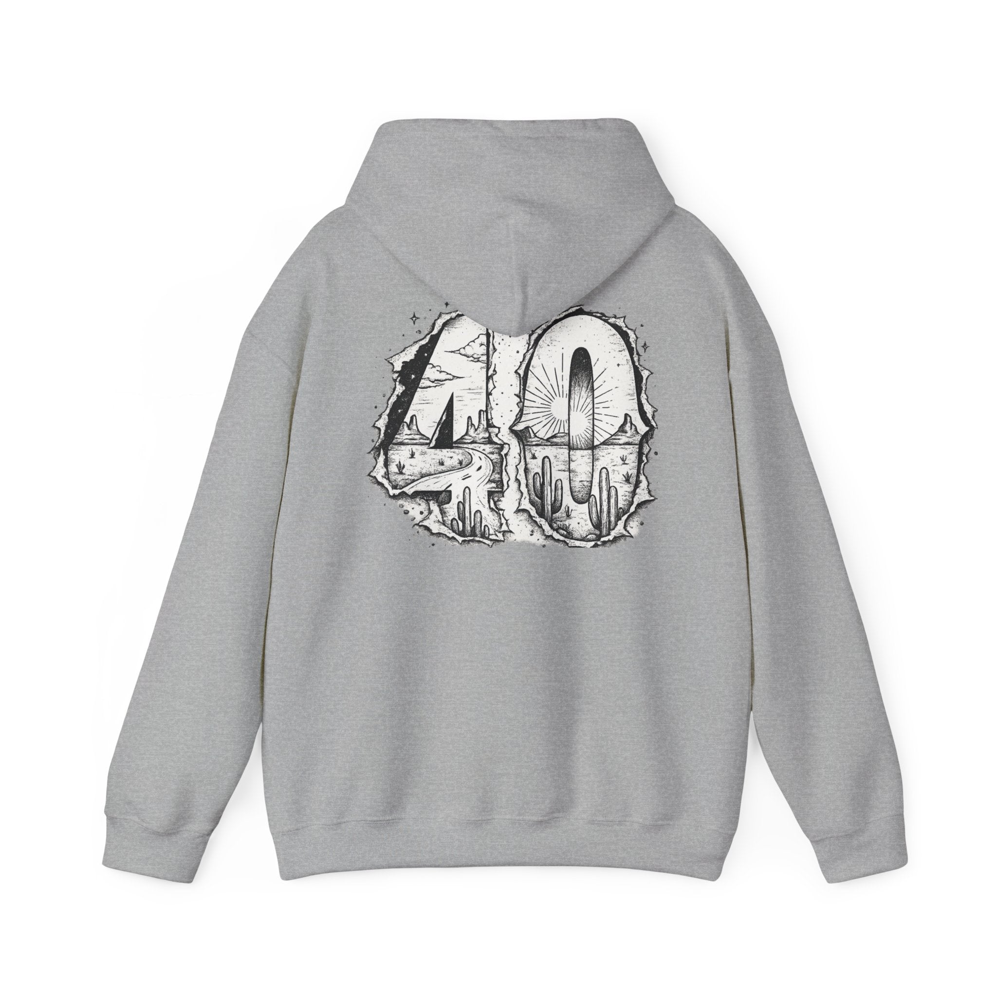 Matthew 4:1 Hoodie | 40 Illustration Back Scripture Sweatshirt