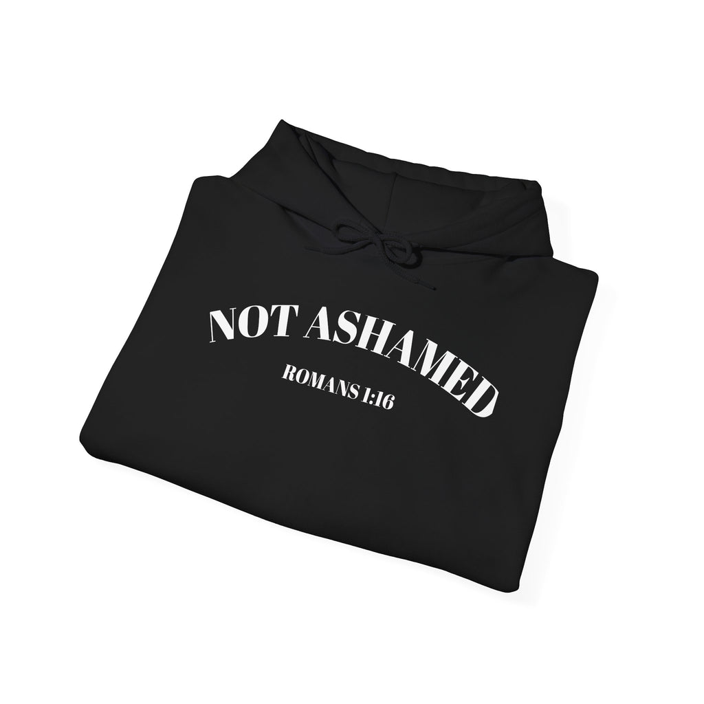 Not Ashamed Hoodie – Christian Cross Sweatshirt with Romans 1:16 Bible Verse