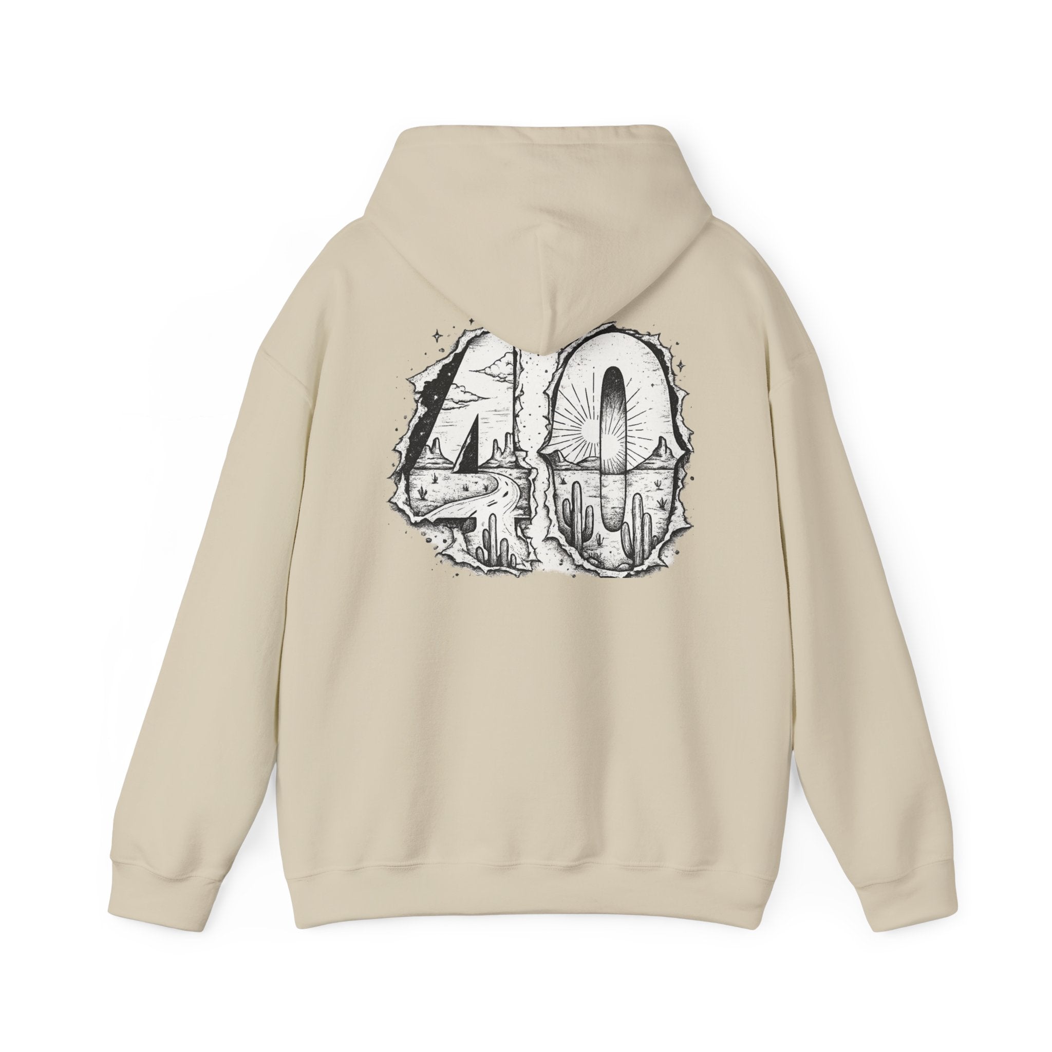Matthew 4:1 Hoodie | 40 Illustration Back Scripture Sweatshirt