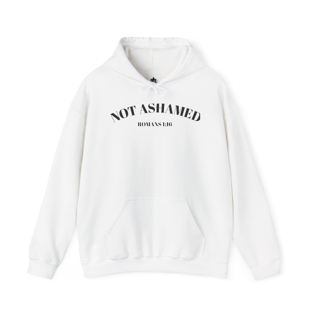 Not Ashamed Hoodie – Christian Cross Sweatshirt with Romans 1:16 Bible Verse