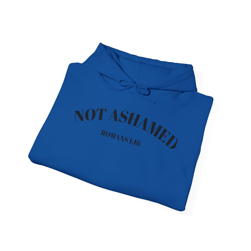 Not Ashamed Hoodie – Christian Cross Sweatshirt with Romans 1:16 Bible Verse