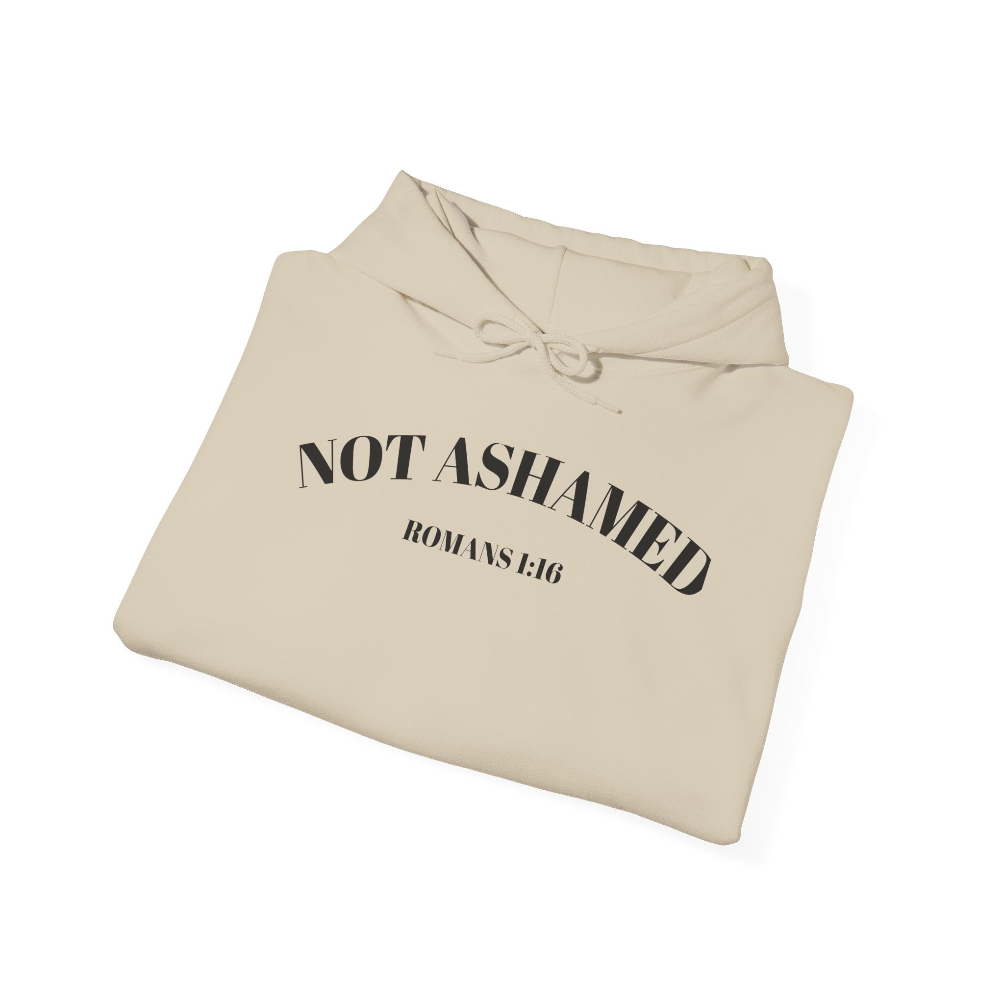 Not Ashamed Hoodie – Christian Cross Sweatshirt with Romans 1:16 Bible Verse