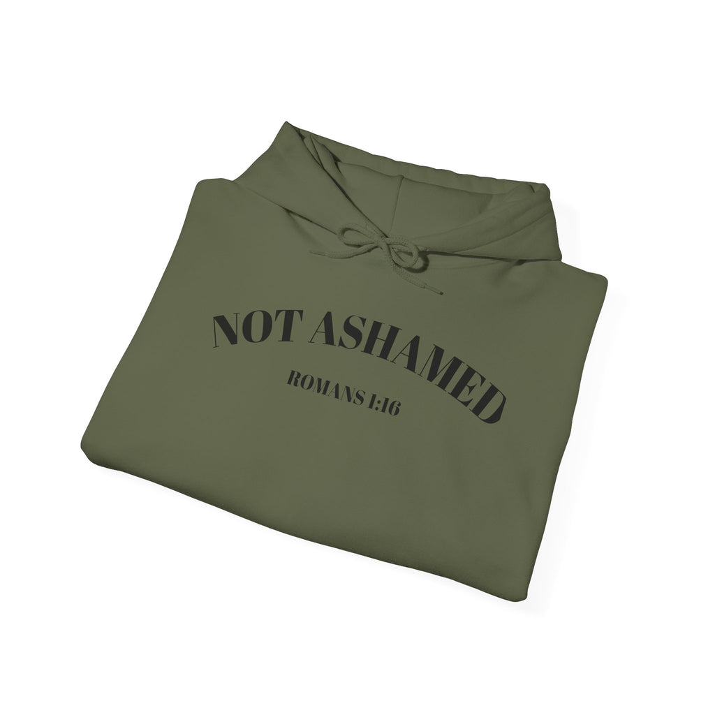 Not Ashamed Hoodie – Christian Cross Sweatshirt with Romans 1:16 Bible Verse