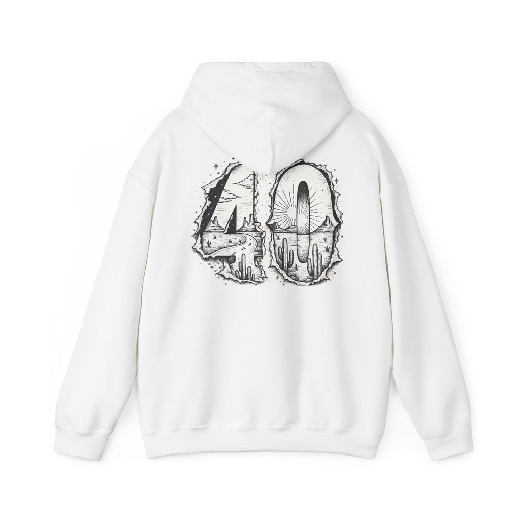 Matthew 4:1 Hoodie | 40 Illustration Back Scripture Sweatshirt