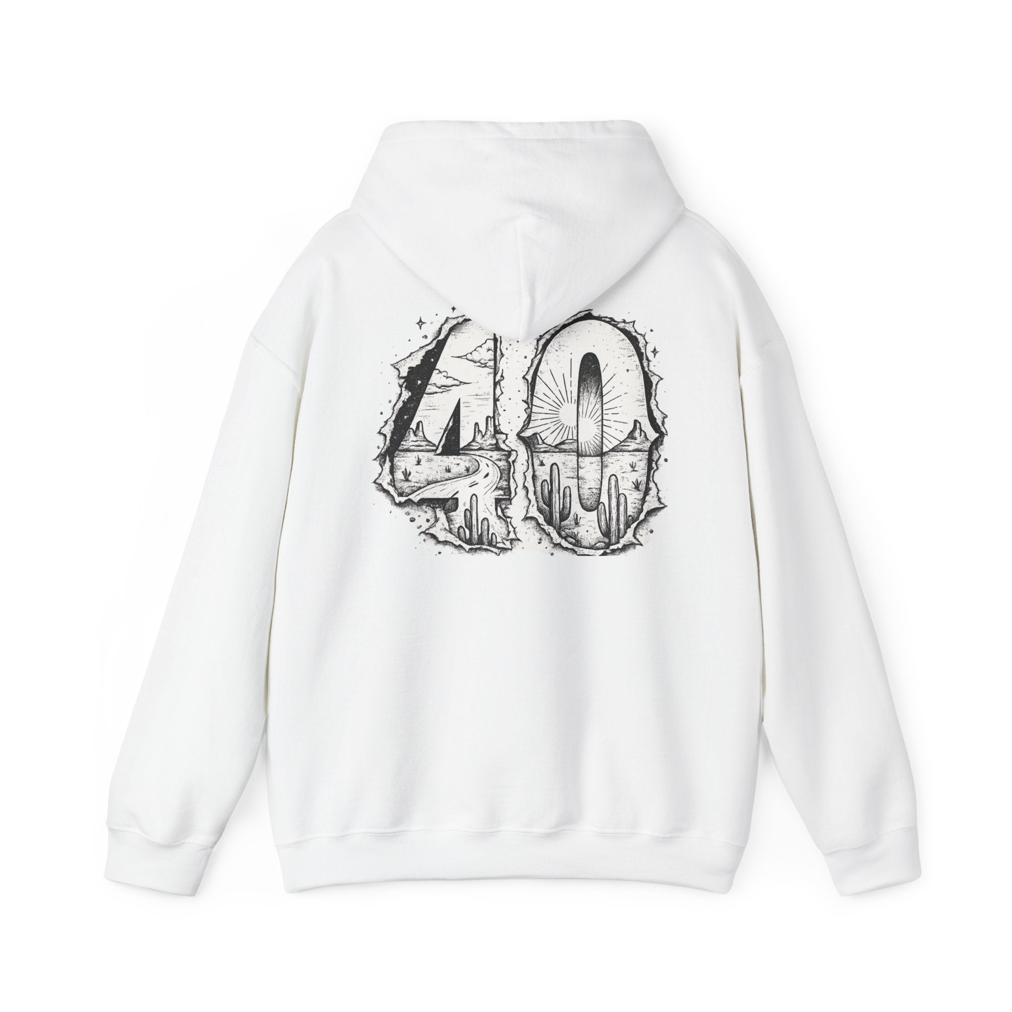 Matthew 4:1 Hoodie | 40 Illustration Back Scripture Sweatshirt
