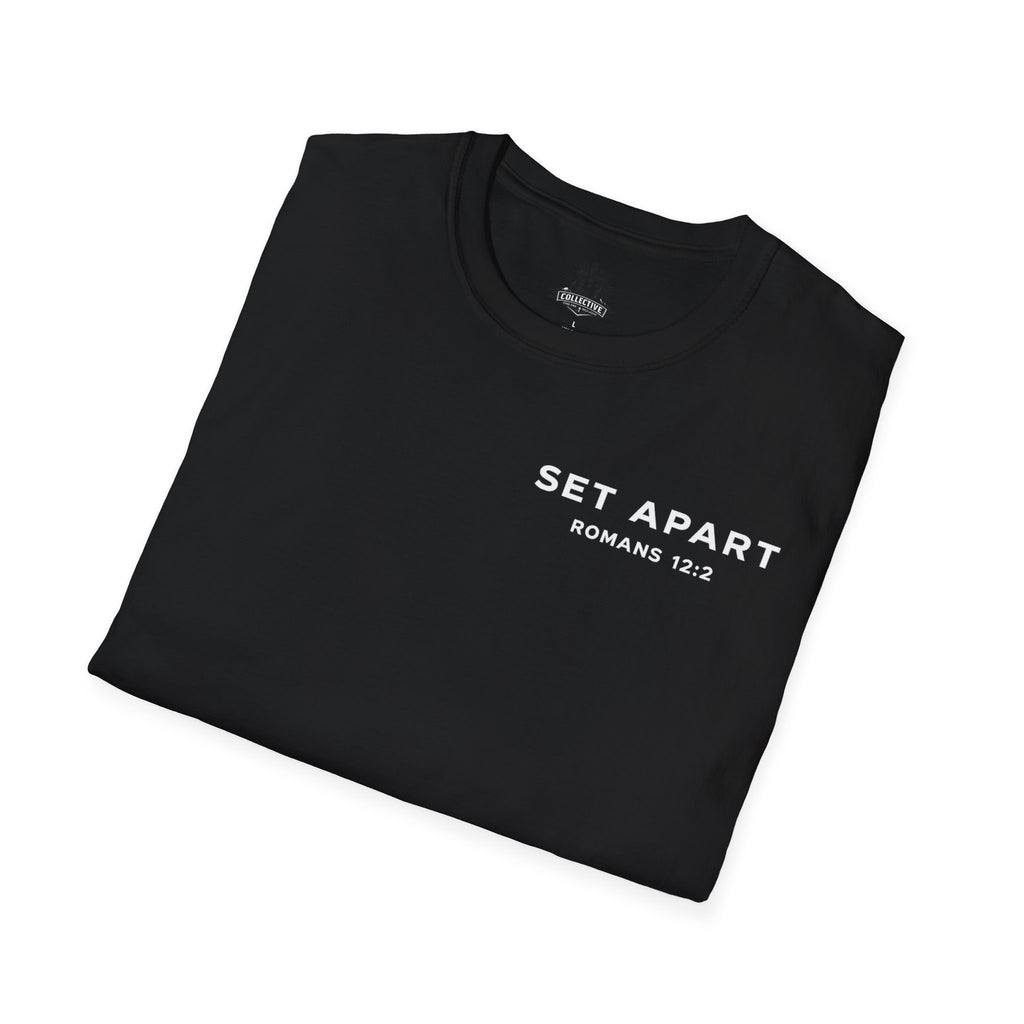 Set Apart T-Shirt – "Be Transformed" Romans 12:2 Christian Tee