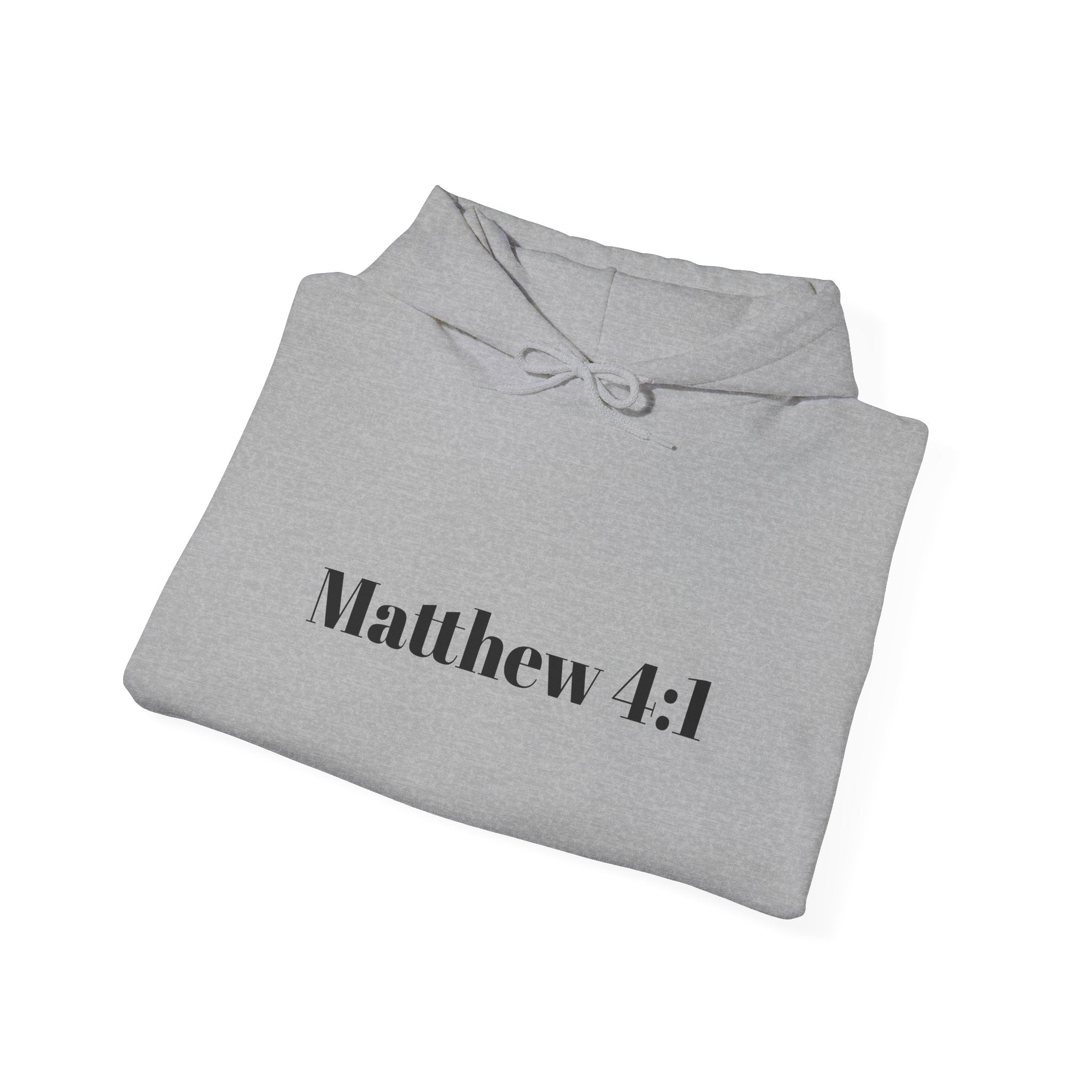 Matthew 4:1 Hoodie | 40 Illustration Back Scripture Sweatshirt