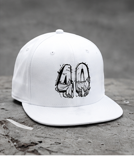 40 Vintage Skull Snapback Hat — Retro Grunge Number Cap